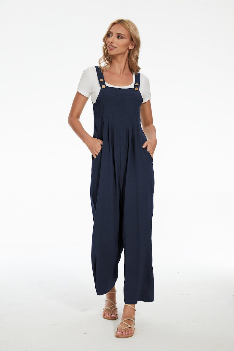 Plus Size Wide Leg Overalls Jumpsuit-My Comfy Blouse