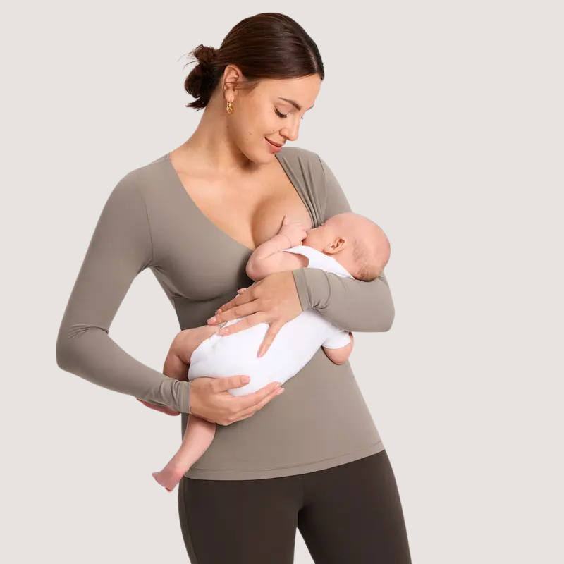Long Sleeve Maternity Crossover Support Top For Women