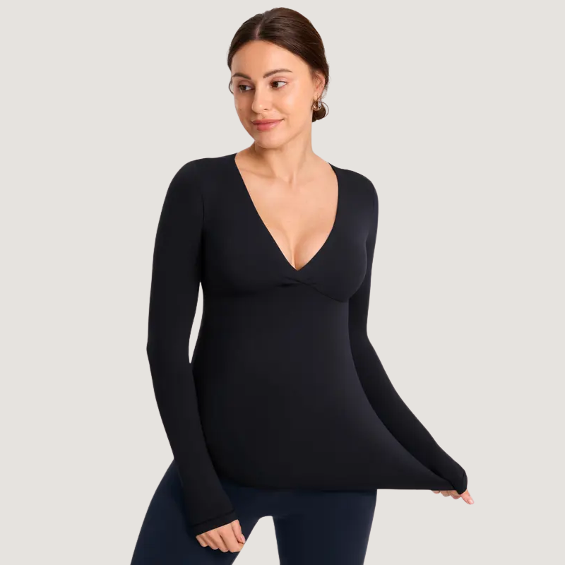 Long Sleeve Maternity Crossover Support Top For Women