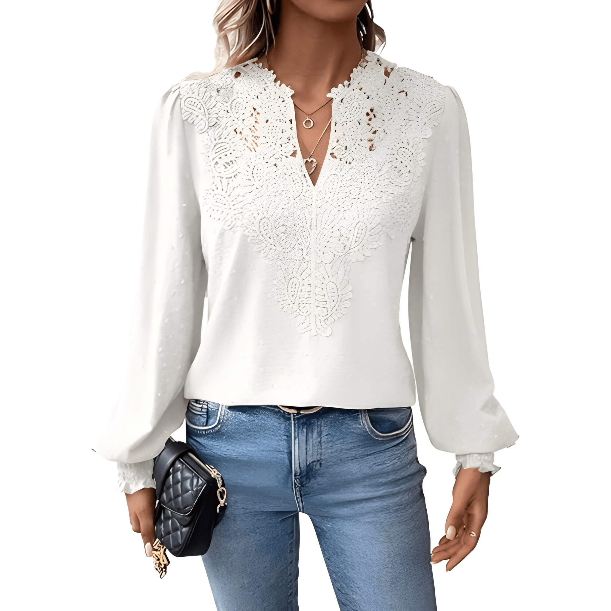 Womens Casual Boho Style Embroidered Long Sleeve Fashion Blouse