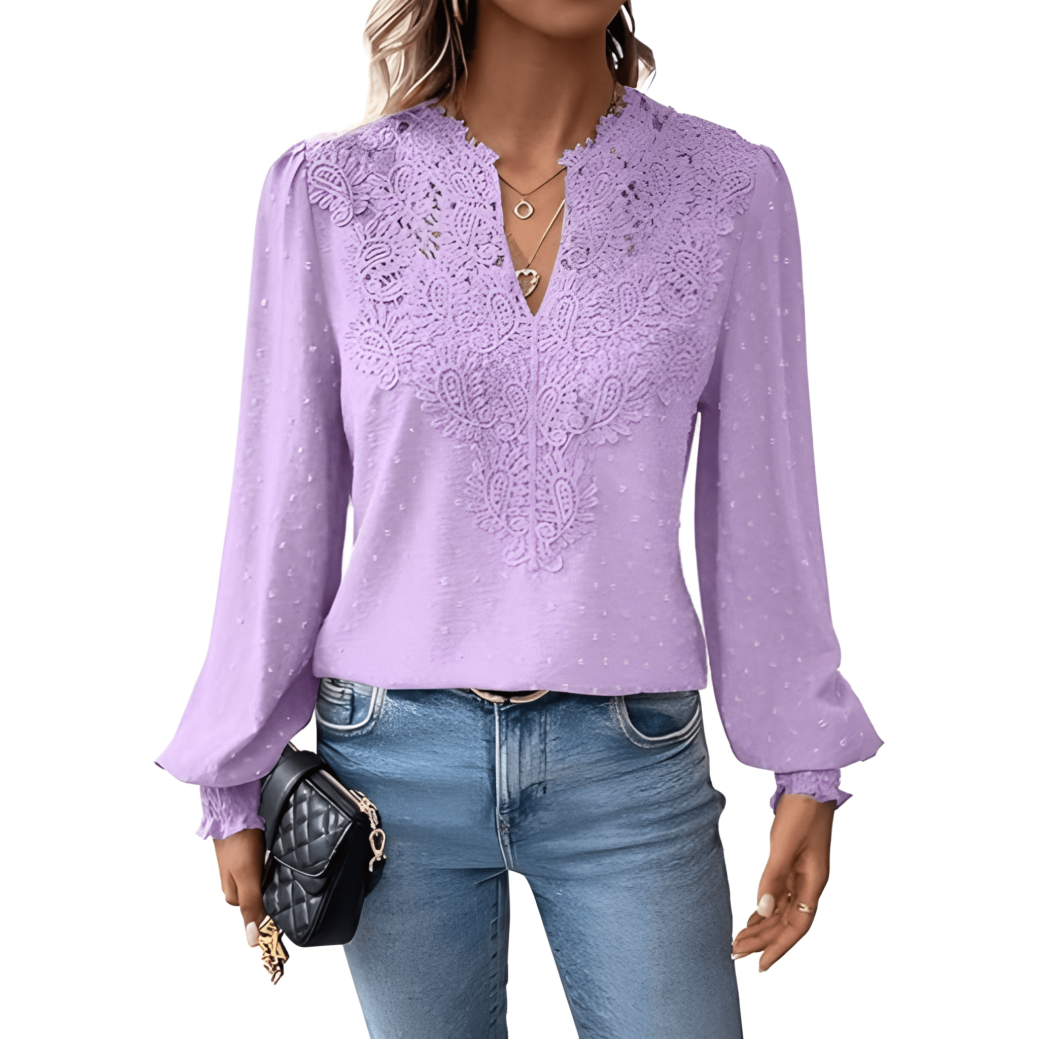 Womens Casual Boho Style Embroidered Long Sleeve Fashion Blouse