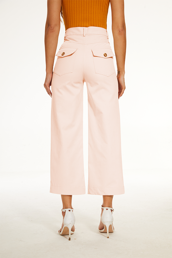 Stretch Twill Cropped Wide Leg Pant-My Comfy Blouse