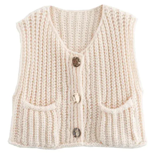 Vintage Style Knit Vest-My Comfy Blouse
