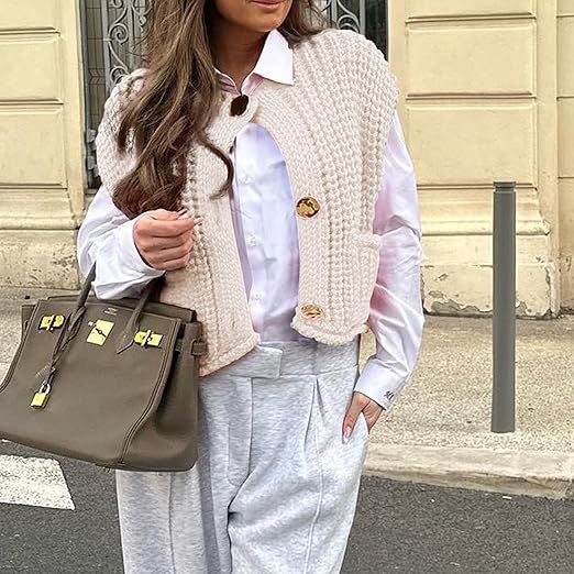 Vintage Style Knit Vest-My Comfy Blouse