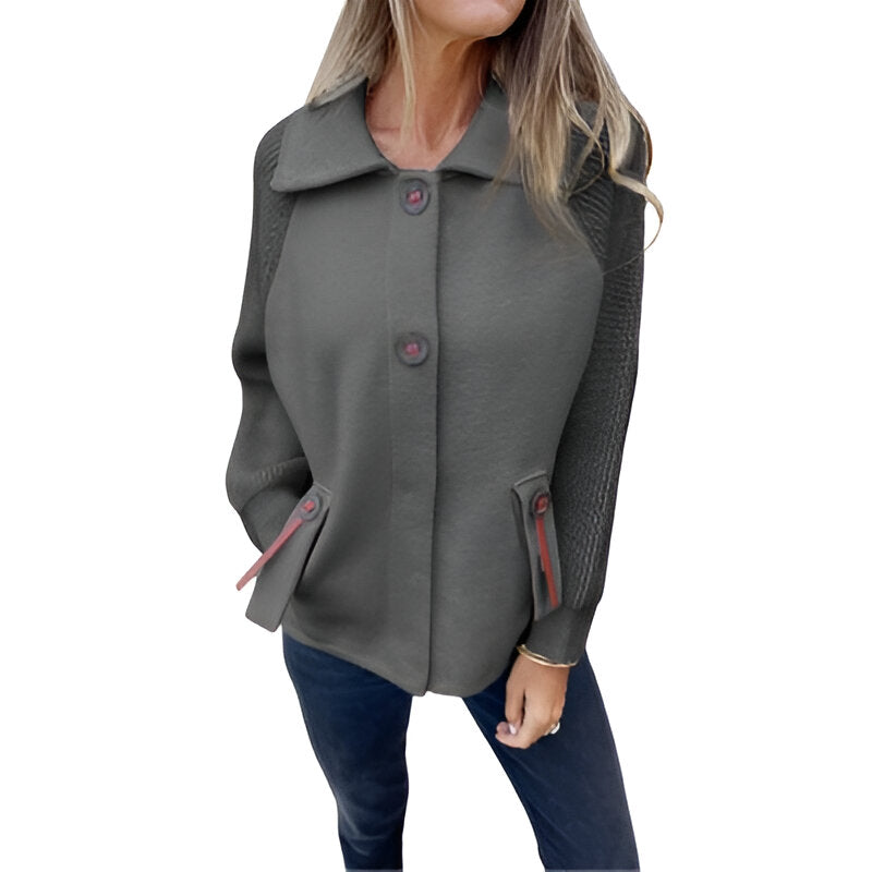 Buttoned Front Casual Knit Jacket-My Comfy Blouse