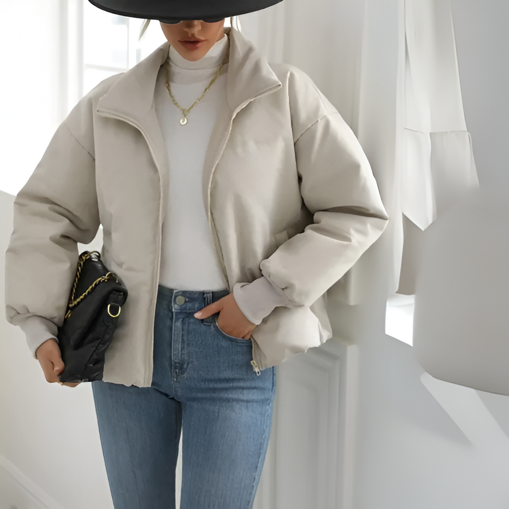 Versatile Puffer Jacket With Zippered Style-My Comfy Blouse