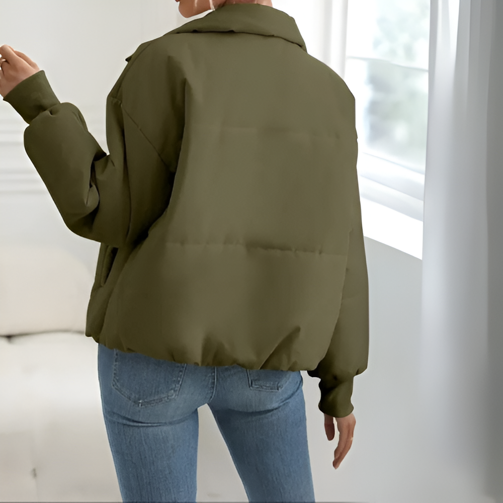 Versatile Puffer Jacket With Zippered Style-My Comfy Blouse