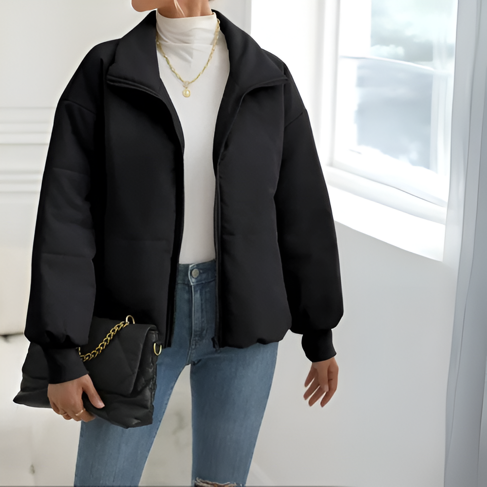 Versatile Puffer Jacket With Zippered Style-My Comfy Blouse