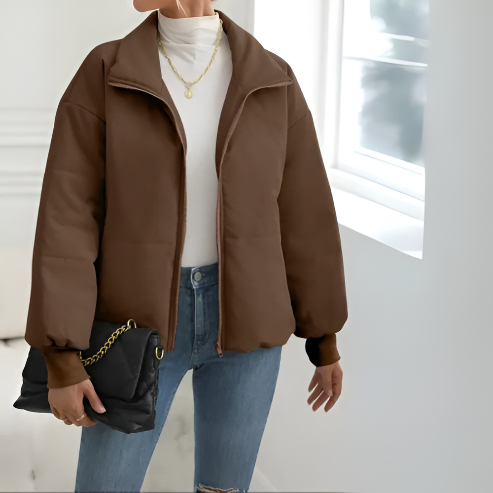 Versatile Puffer Jacket With Zippered Style-My Comfy Blouse