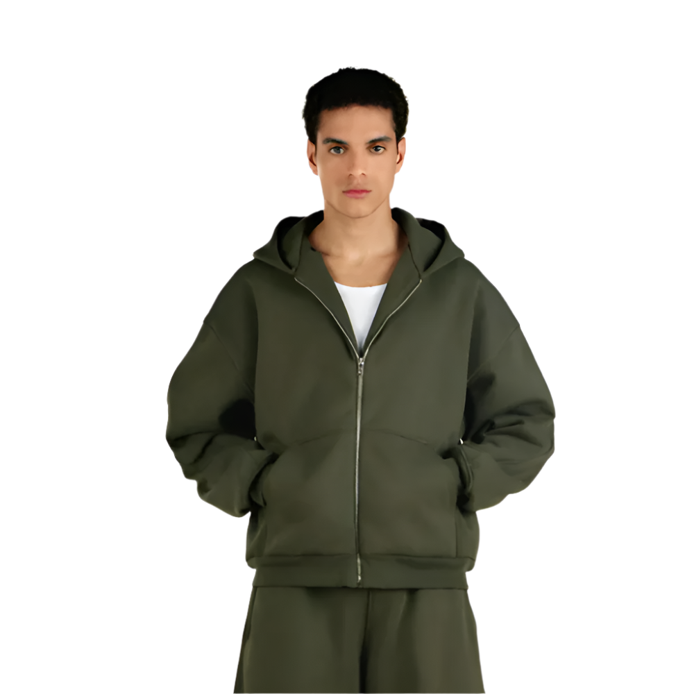 Zipper Hoodie And Sweatpants Set-My Comfy Blouse