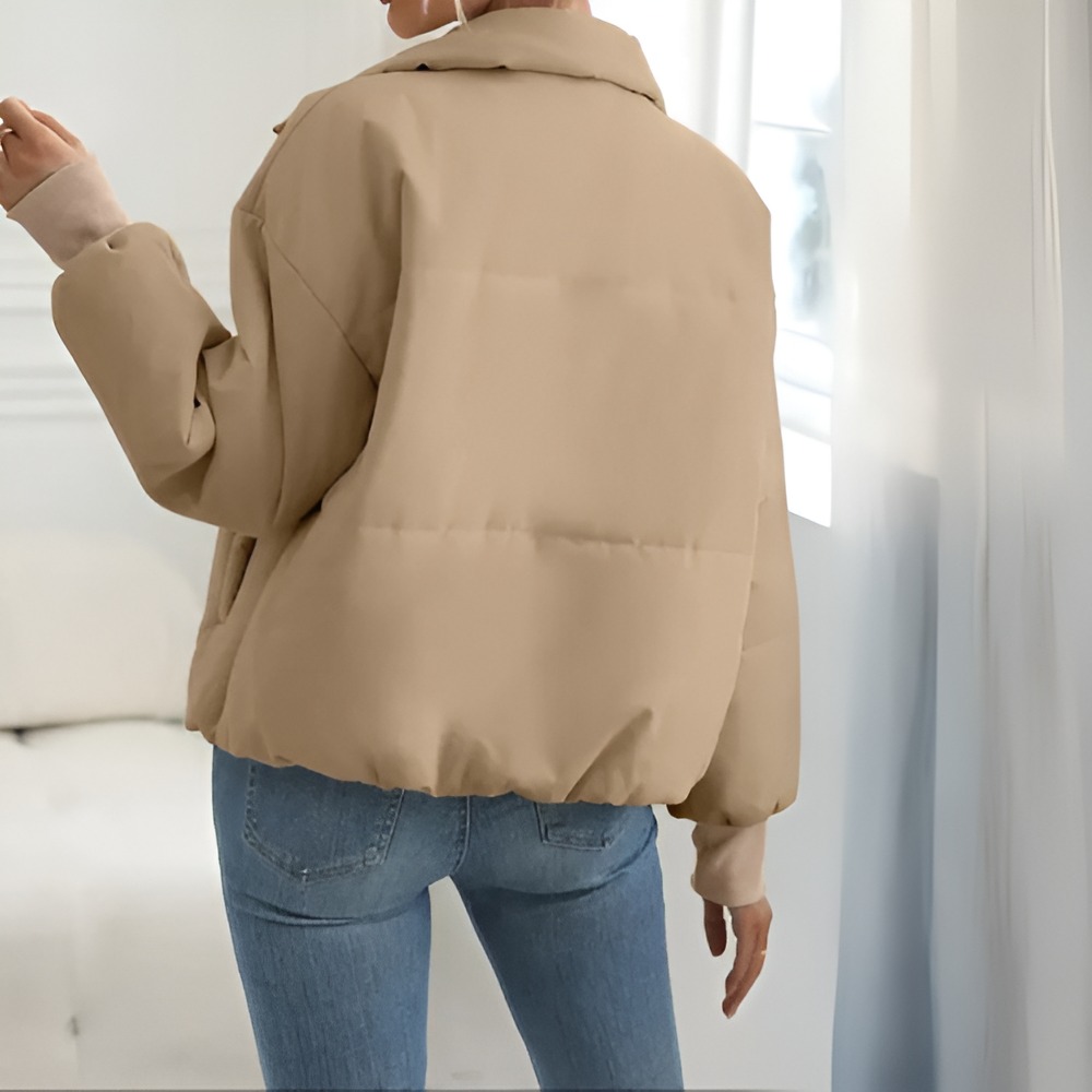 Versatile Puffer Jacket With Zippered Style-My Comfy Blouse