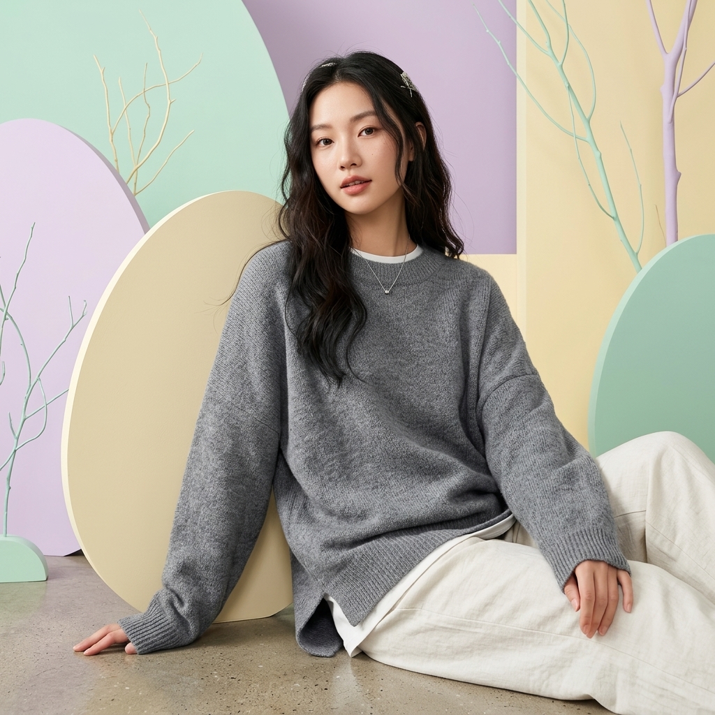 Casual Long Sleeve Round Design Sweaters For Women