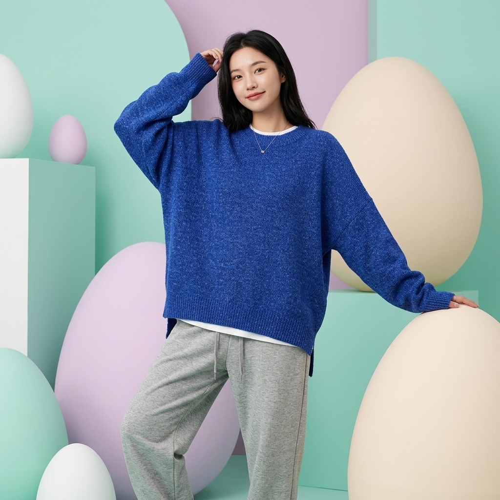 Casual Long Sleeve Round Design Sweaters For Women