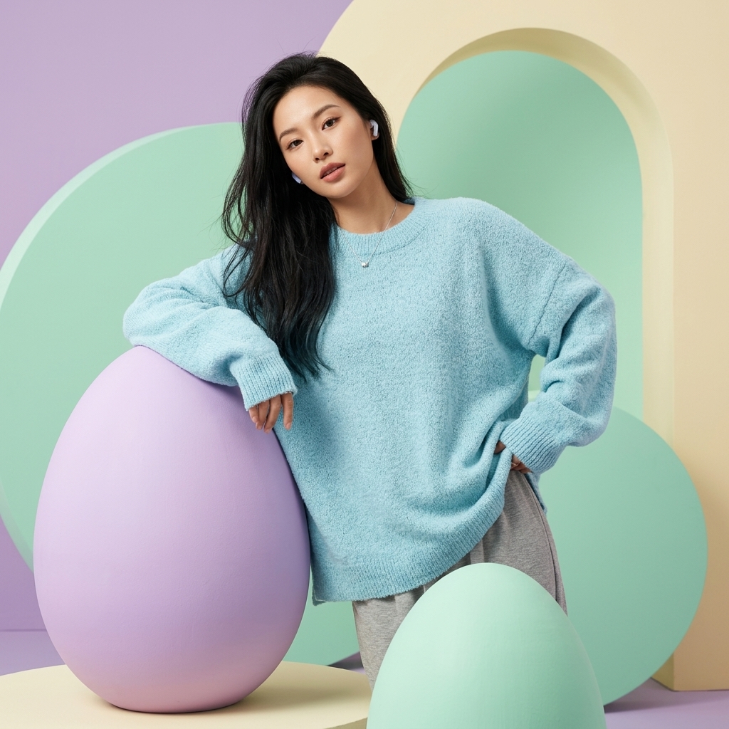 Casual Long Sleeve Round Design Sweaters For Women