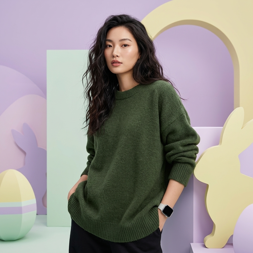 Casual Long Sleeve Round Design Sweaters For Women