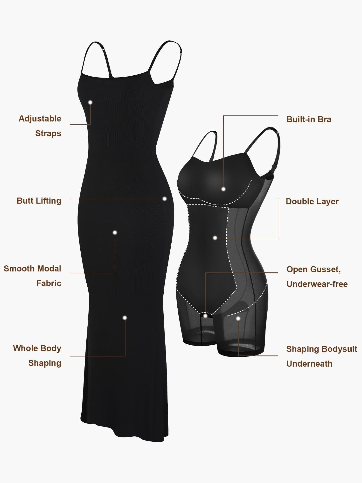 Built-In Shapewear Modal Lounge Dresses-My Comfy Blouse