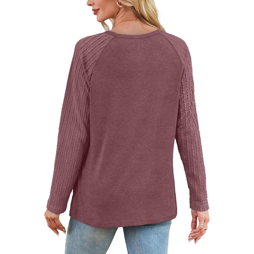 Long Sleeve Shirts for Women's Crewneck Oversized Sweatshirt Tunic Tops