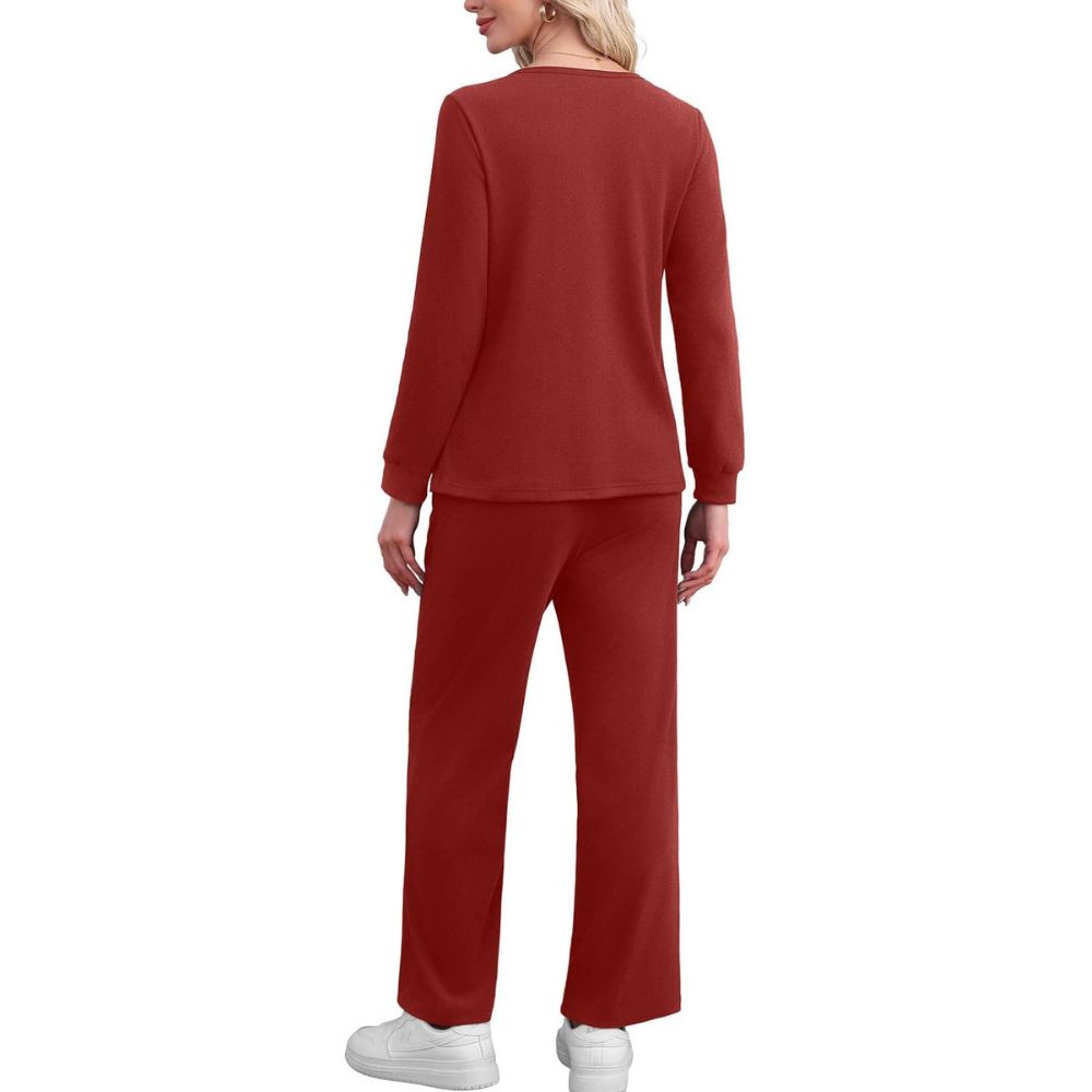 Lounge Sets for Women Two Piece - Button Down Sweatsuit Sweatpant with Pockets