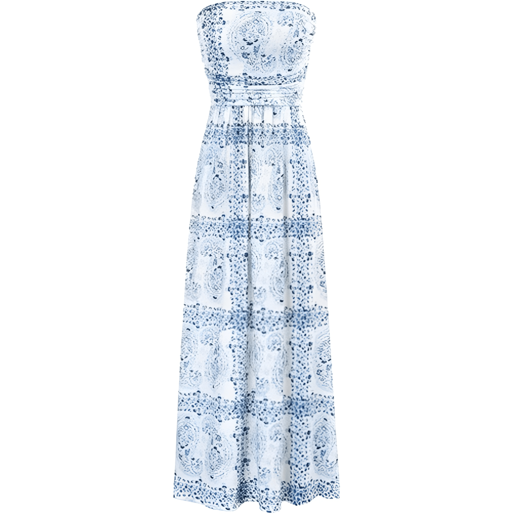 Casual Loose Strapless Ruched Long Maxi Dress Pockets For Women