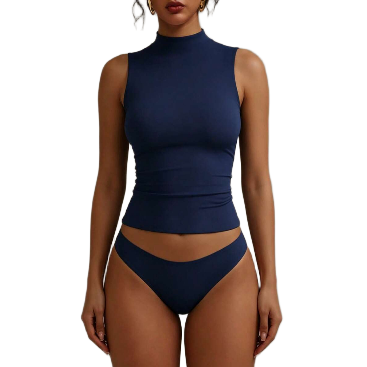 Sleeveless Double Layer Stretchy Slim Fit Top For Women