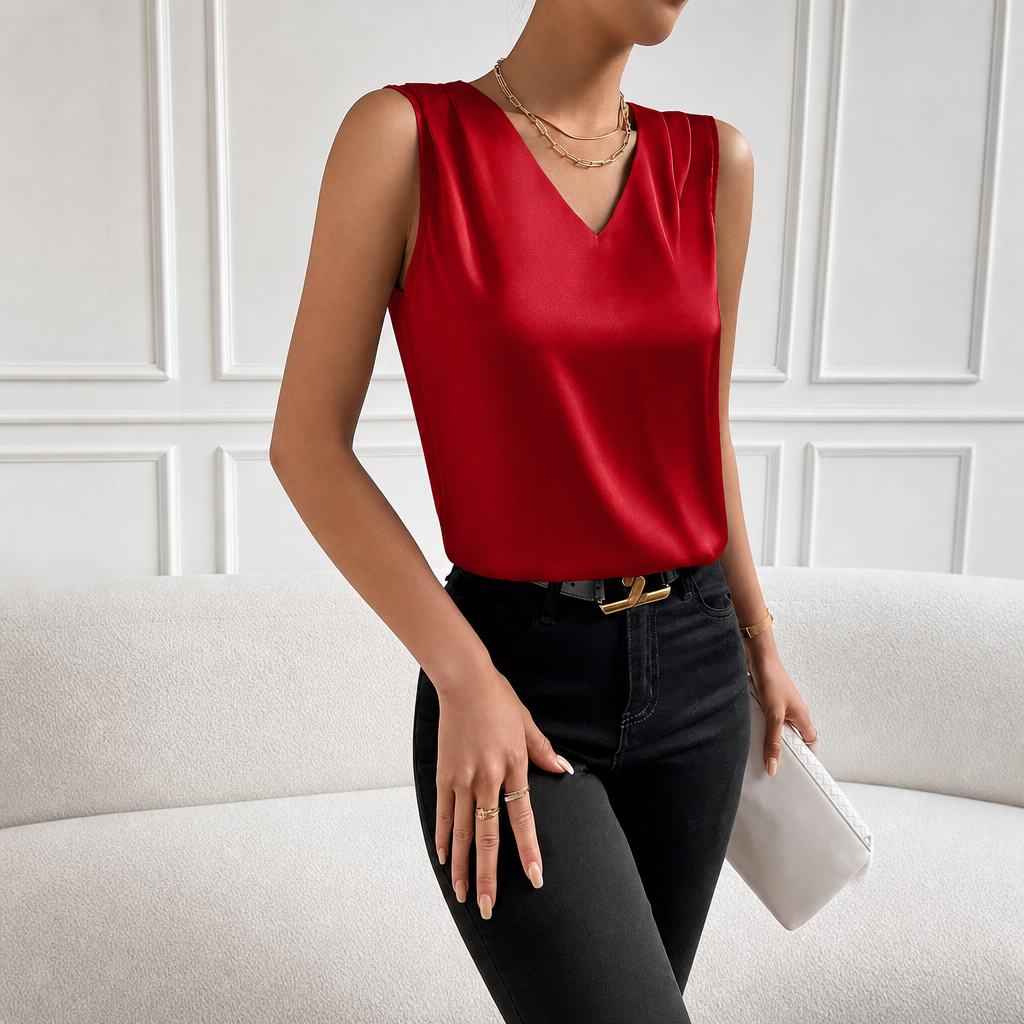 Solid Colored Sleeveless Backless Top For Women