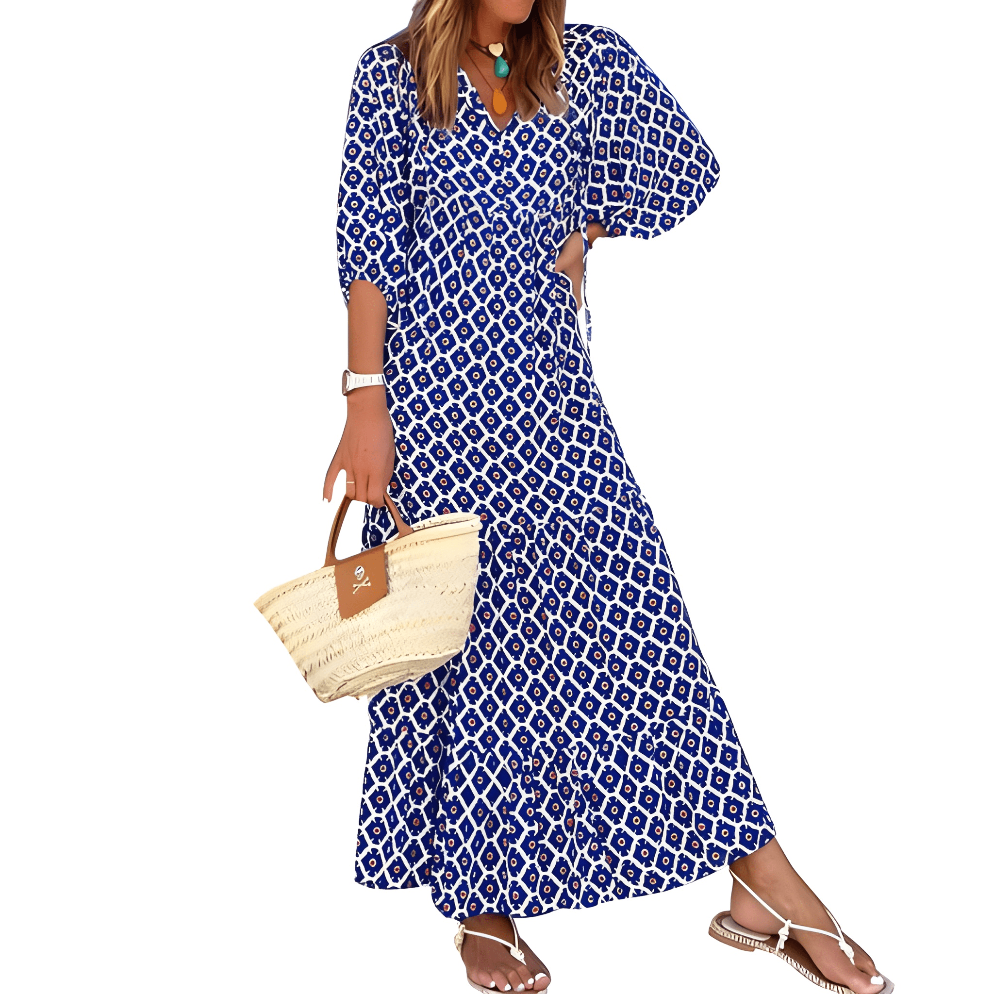 Loose And Fit Casual Summer Bohemian V Neck For Women