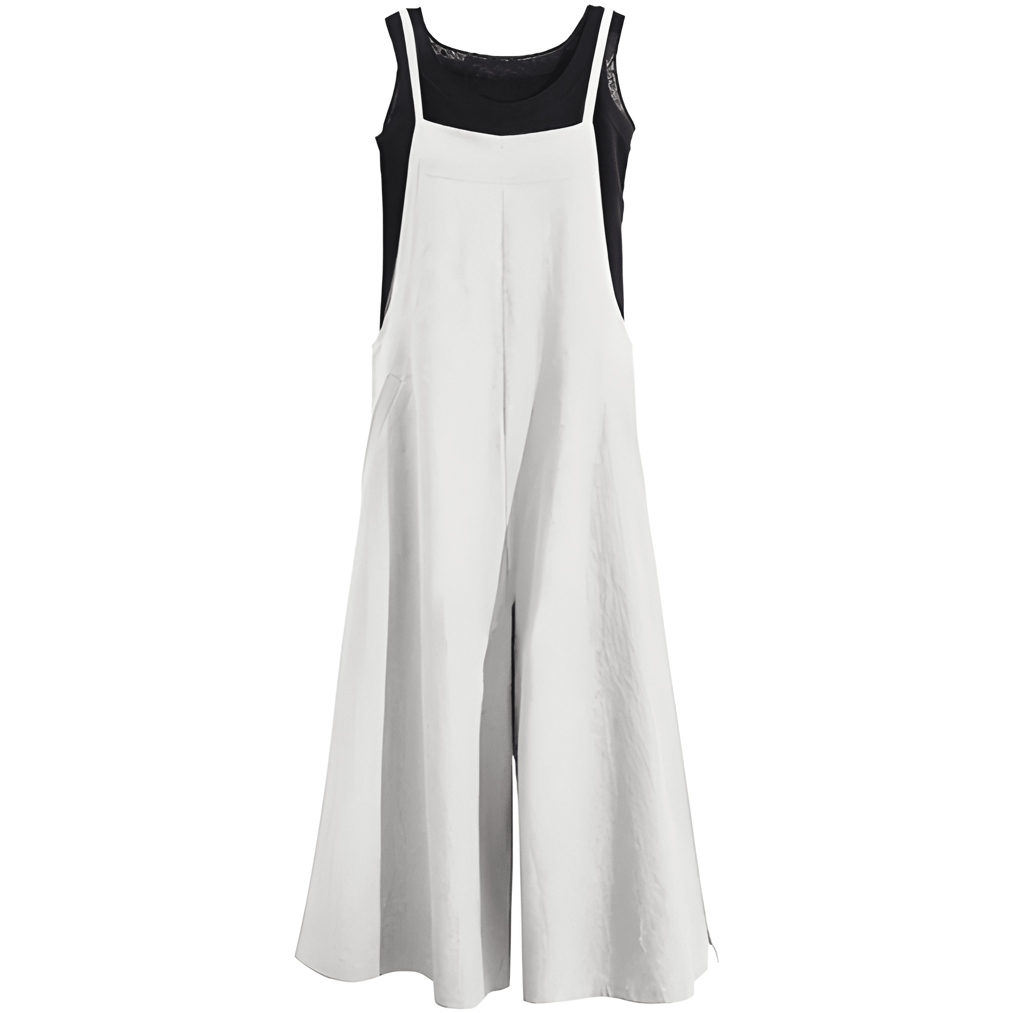 Casual Loose Long Bib Wide Bottom Jumpsuits For Women