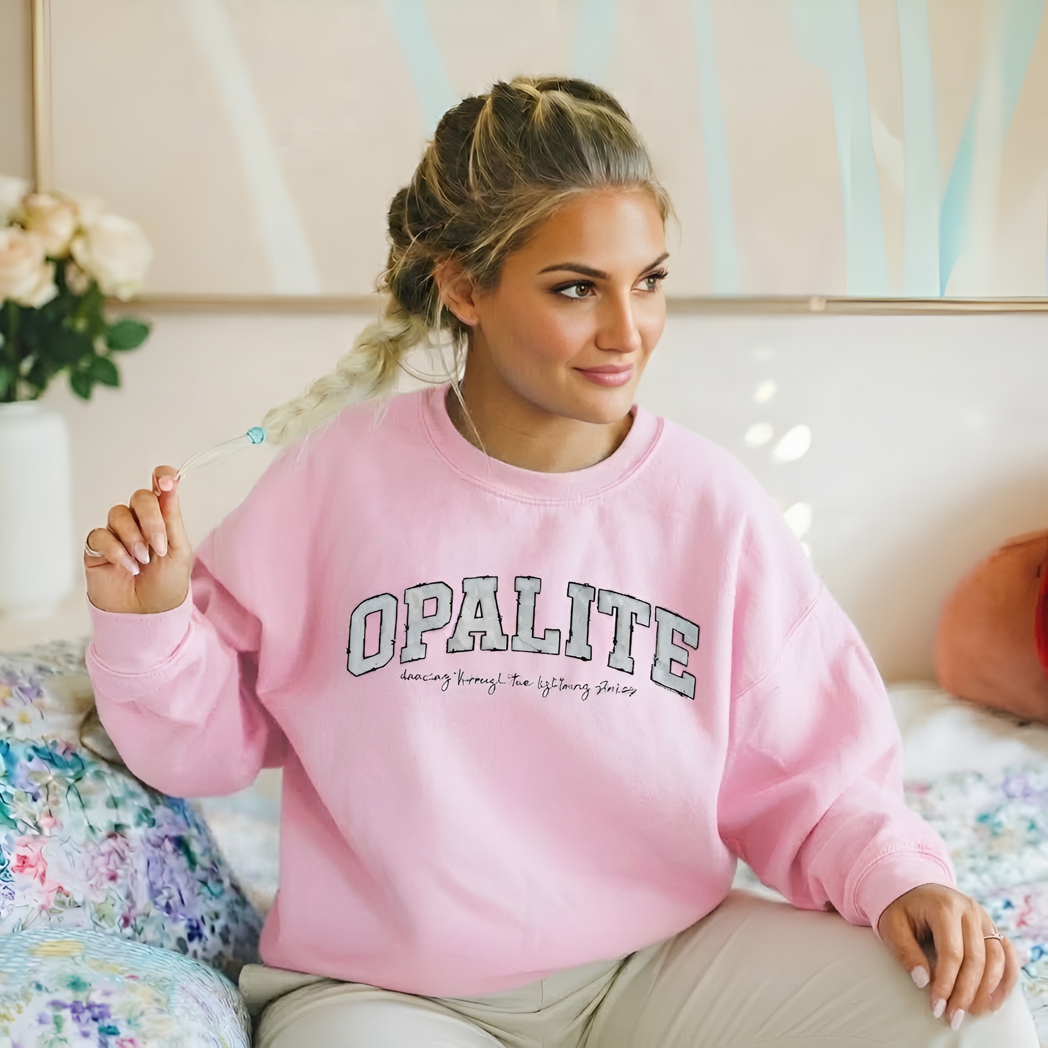 Opalite Printed With Quote And Graphic Design Sweatshirt