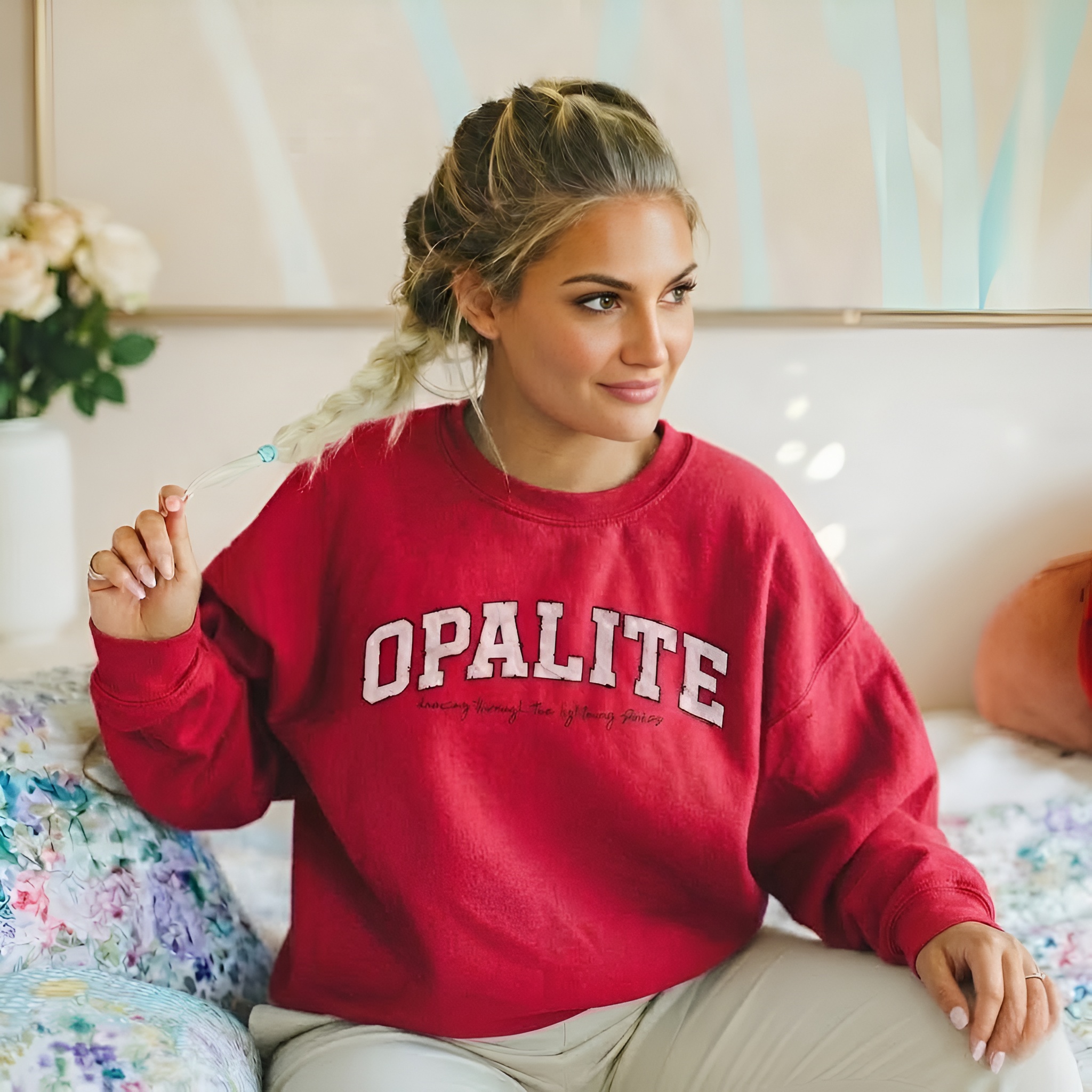 Opalite Printed With Quote And Graphic Design Sweatshirt