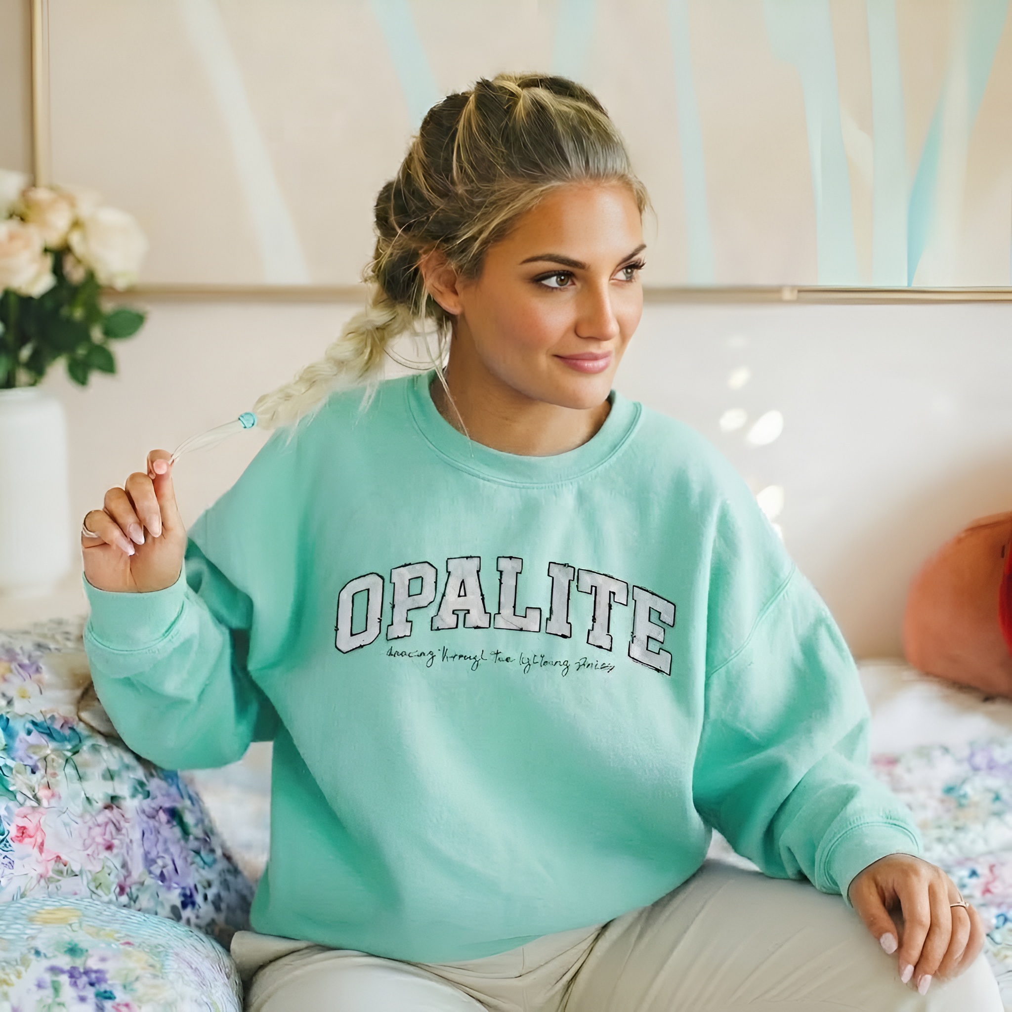 Opalite Printed With Quote And Graphic Design Sweatshirt