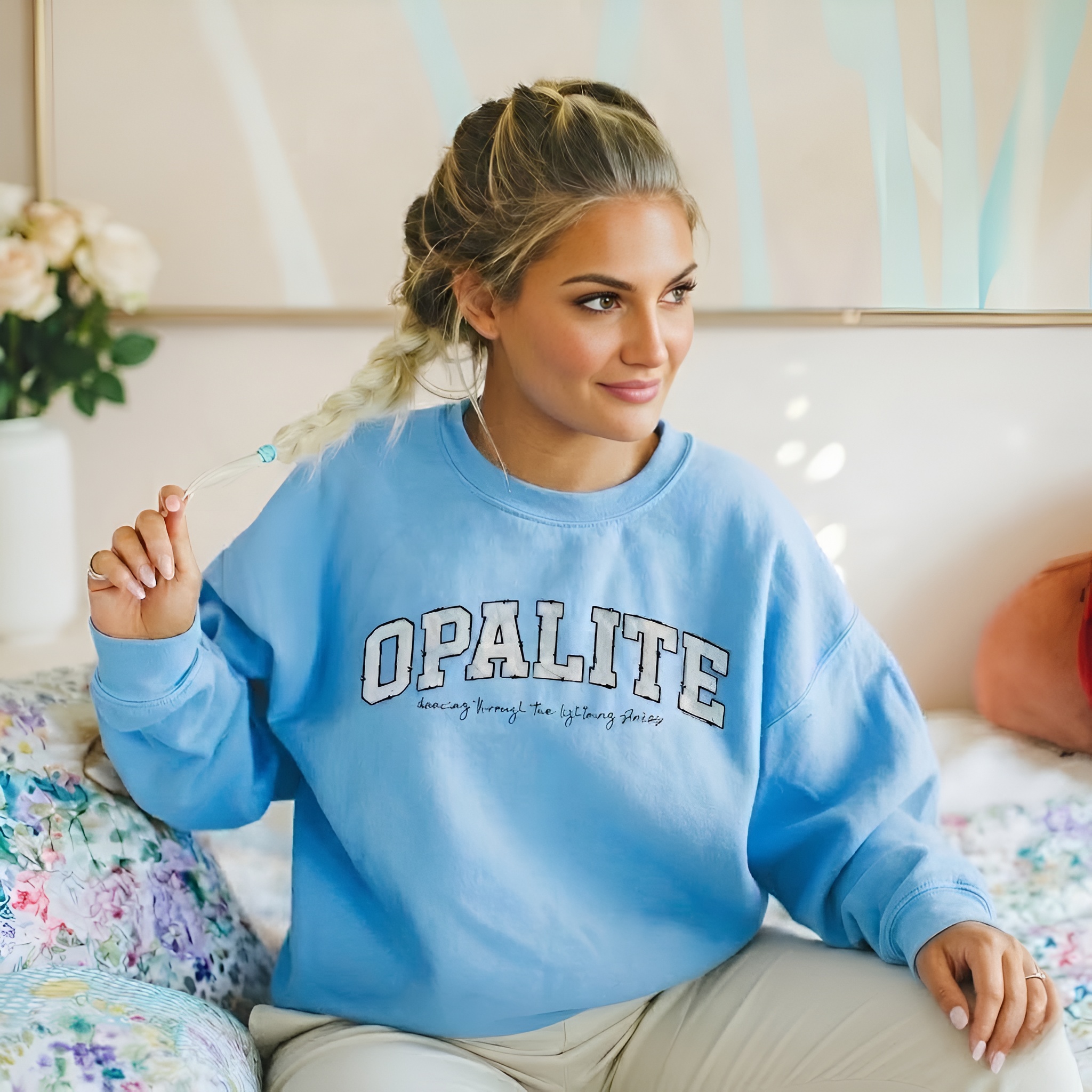Opalite Printed With Quote And Graphic Design Sweatshirt