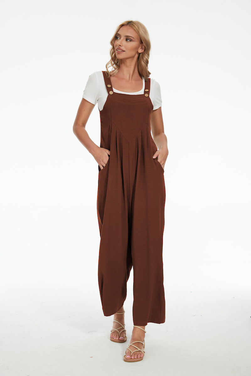 Plus Size Wide Leg Overalls Jumpsuit-My Comfy Blouse