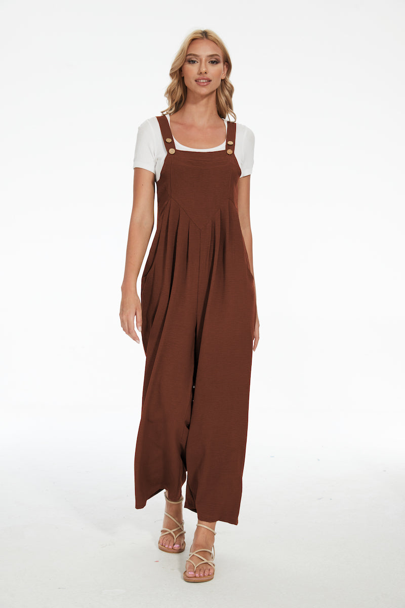 Plus Size Wide Leg Overalls Jumpsuit-My Comfy Blouse