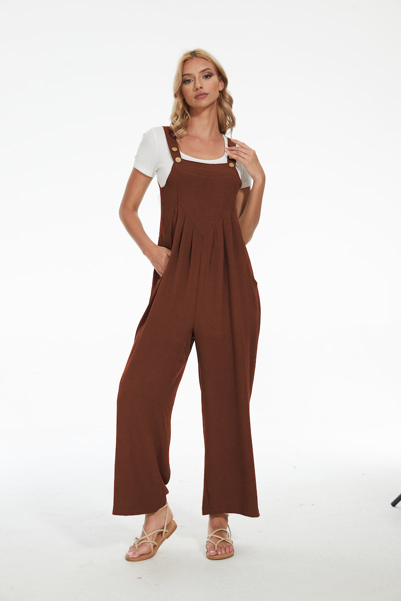 Plus Size Wide Leg Overalls Jumpsuit-My Comfy Blouse