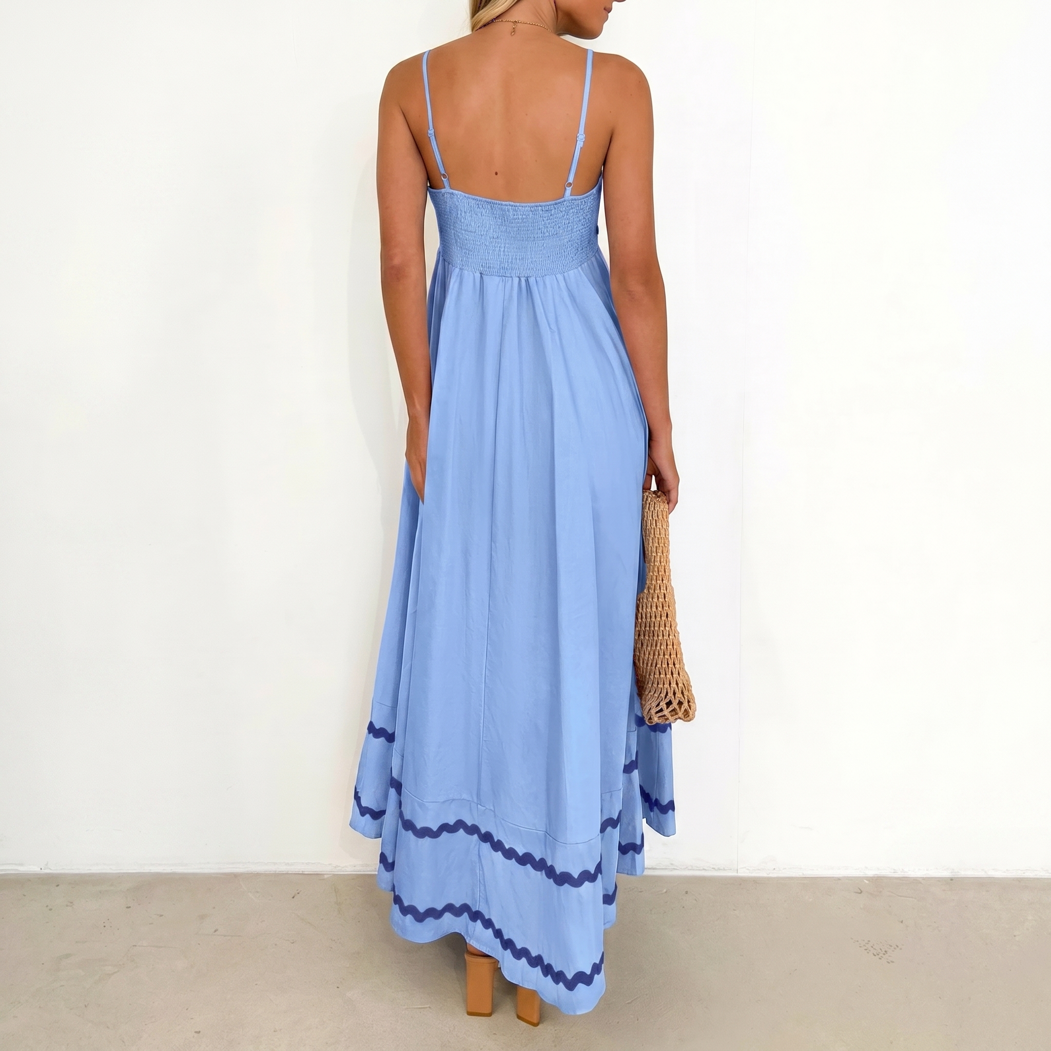 Summer And Casual Sleeveless Ruffle Spaghetti Strap Maxi For Women