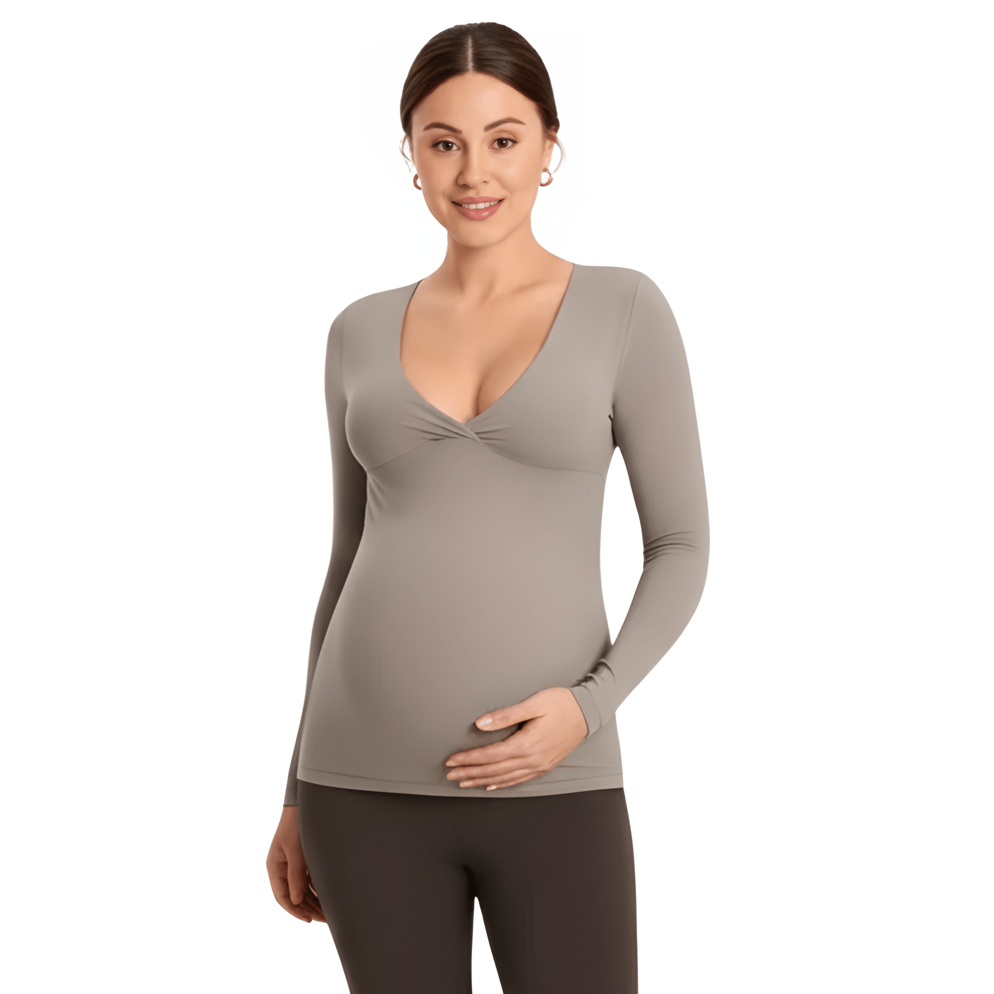 Long Sleeve Maternity Crossover Support Top For Women