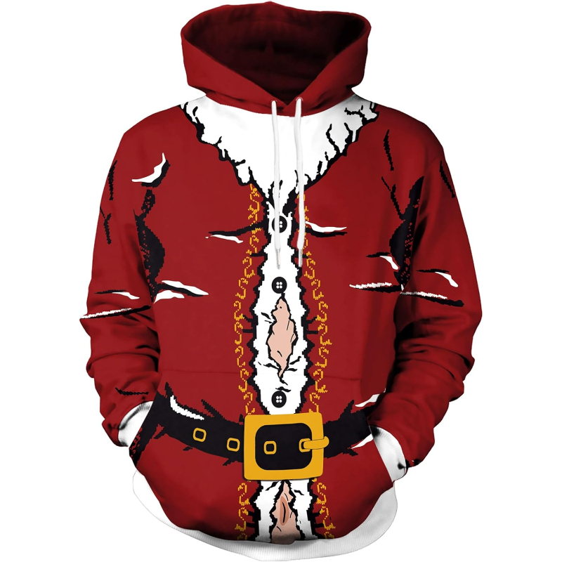  3D Printed Graphic Long Sleeve Ugly Christmas Hoodies 