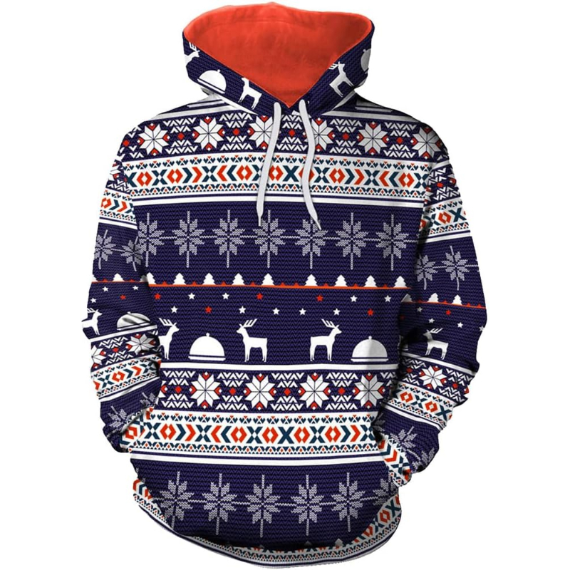  3D Printed Graphic Long Sleeve Ugly Christmas Hoodies 