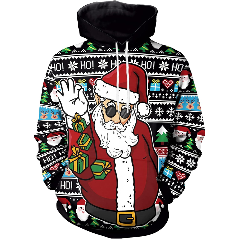  3D Printed Graphic Long Sleeve Ugly Christmas Hoodies 