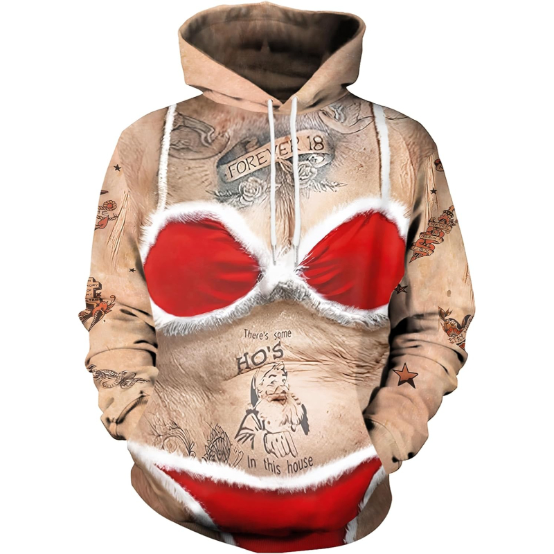  3D Printed Graphic Long Sleeve Ugly Christmas Hoodies 