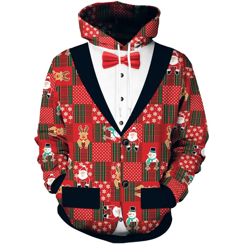  3D Printed Graphic Long Sleeve Ugly Christmas Hoodies 