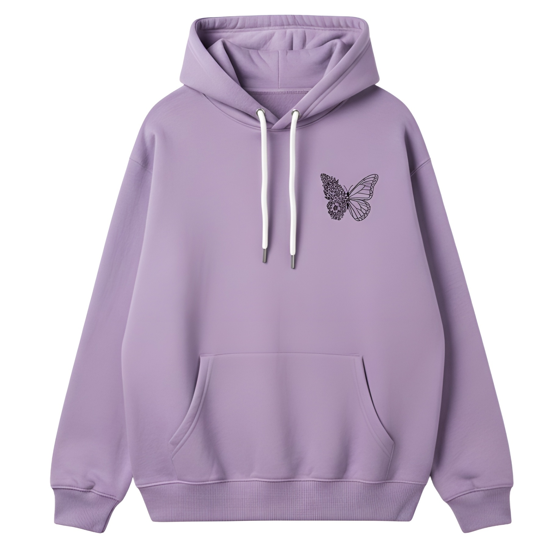 Intricate Butterfly And Floral Design Hoodie For Women