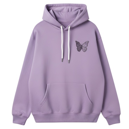 Intricate Butterfly And Floral Design Hoodie For Women