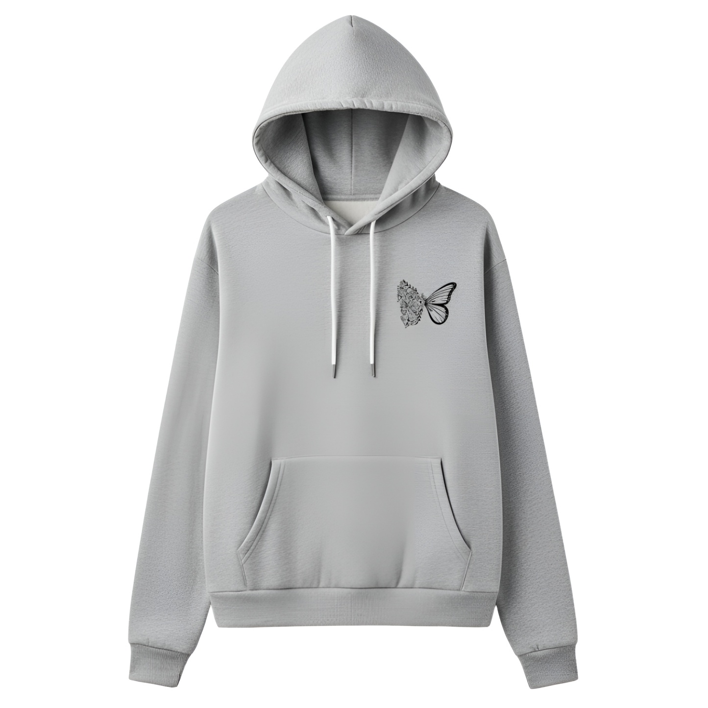 Intricate Butterfly And Floral Design Hoodie For Women