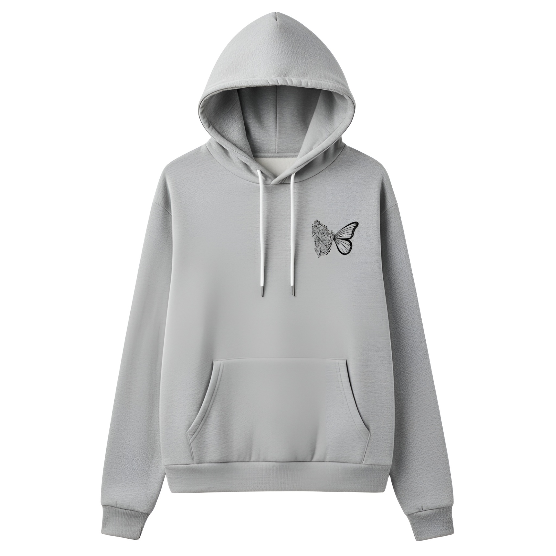 Intricate Butterfly And Floral Design Hoodie For Women