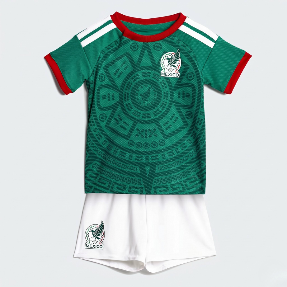FIFA 2026 Mexico Home Jersey And Shorts Set For Kids
