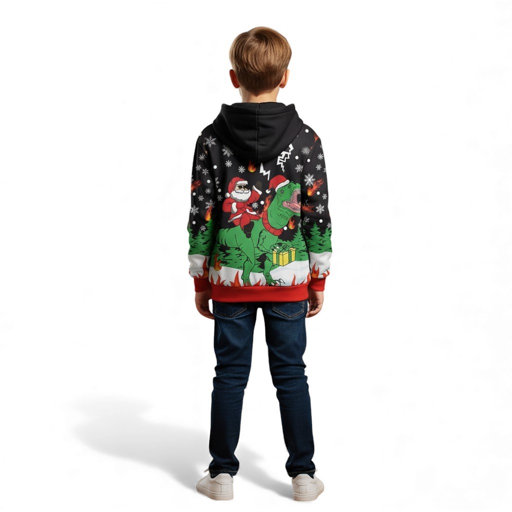 Christmas Snowman Graphic Print Hoodie For Kids