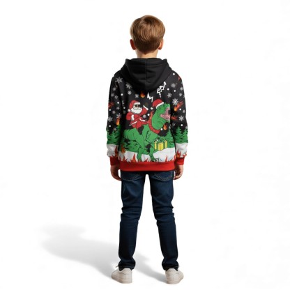 Christmas Snowman Graphic Print Hoodie For Kids