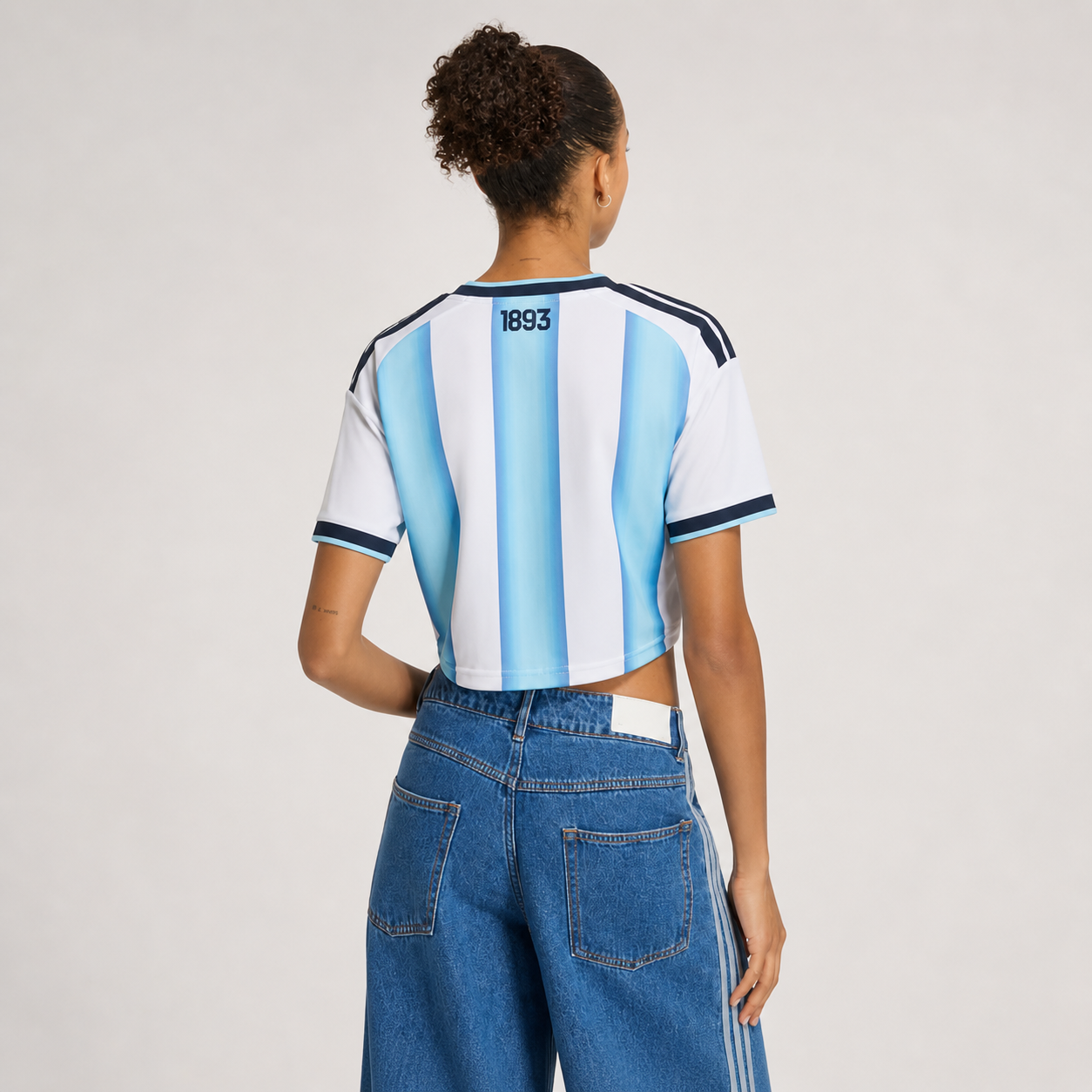 Argentina FIFA 2026 Women’s Cropped Home Soccer Jersey Shirt