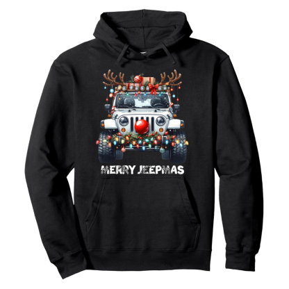 Ugly Christmas Hoodie With Light Up Reindeer Design
